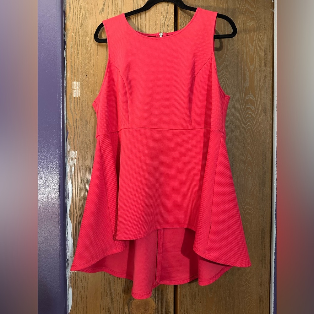 Sleeveless Pink High-Low Top